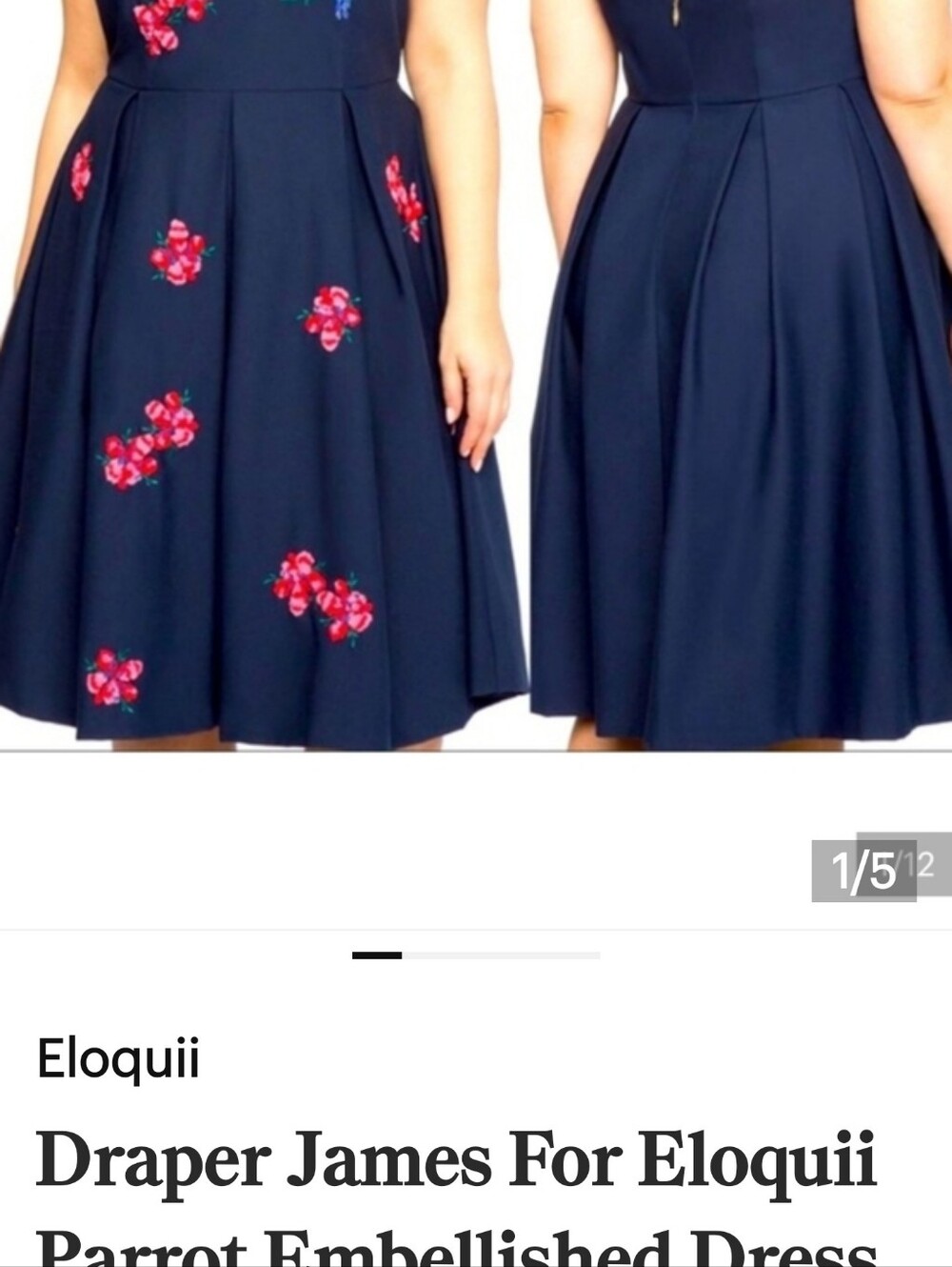 Eloquii DRAPER JAMES Parrot Beaded Dress SIZE 28 EUC has alterations